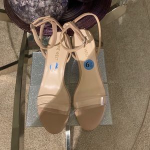 Nine West Nude sandal with clear strap...Size 6.5